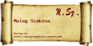 Meleg Szabina névjegykártya